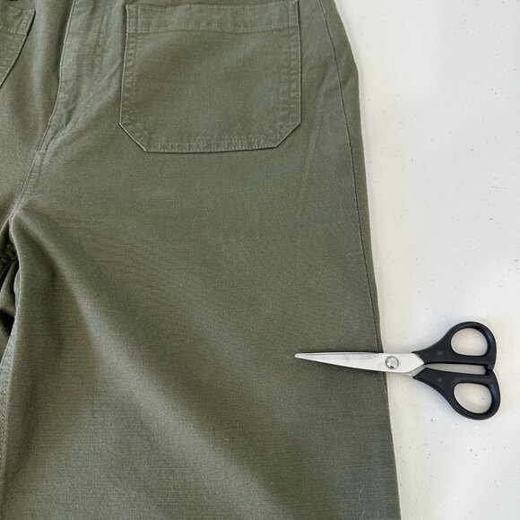 J Crew Point Sur High Waist Pants Size 28 Tall Olive Green Wide Leg - Picture 10 of 13